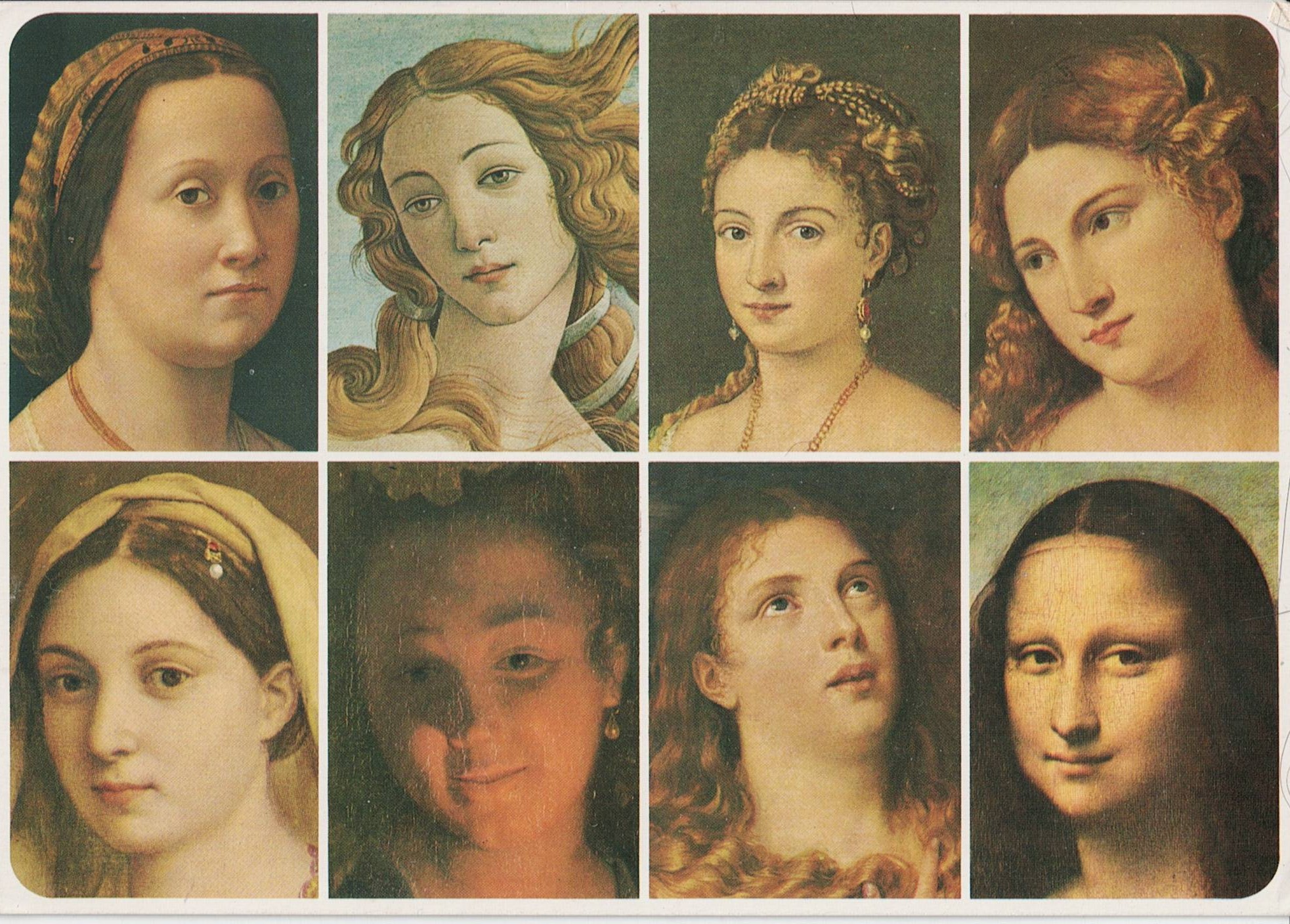 8人の美女の絵葉書